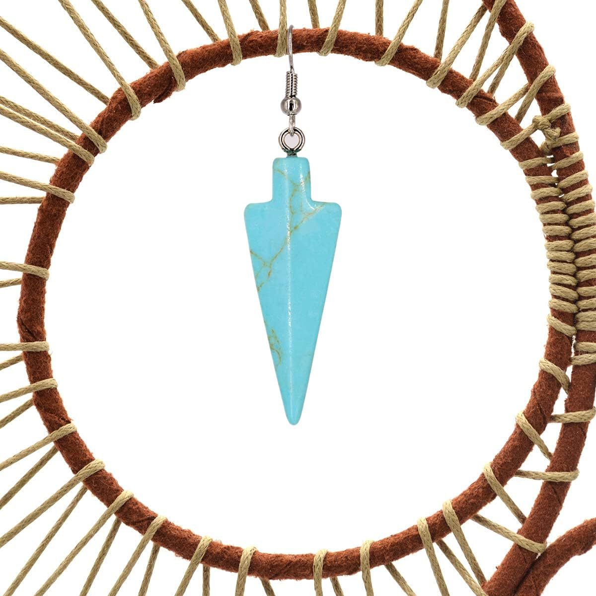 Turquoise arrowhead pendant detail