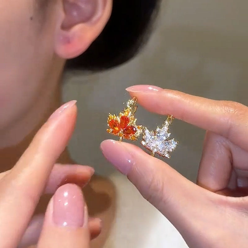 Maple Leaf Crystal Rhinestone Ear Cuffs (Pack of 3)