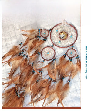 Dream catcher detail – sub-rings and bead work