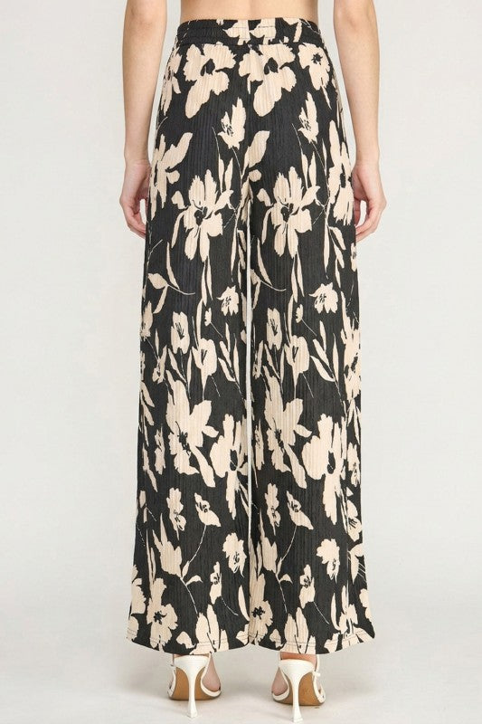 Floral Print Crinkle Straight Leg Pants (Pack of 6)