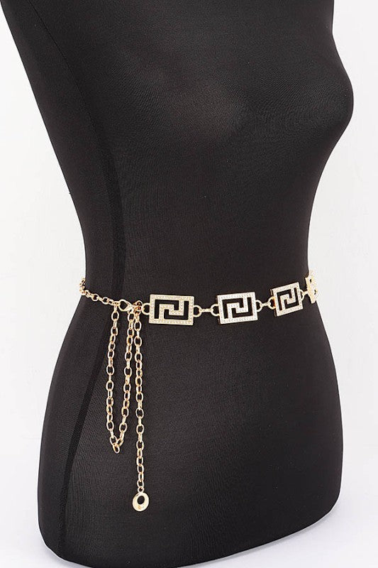 Rhinestone Chain Belt (Pack of 3)