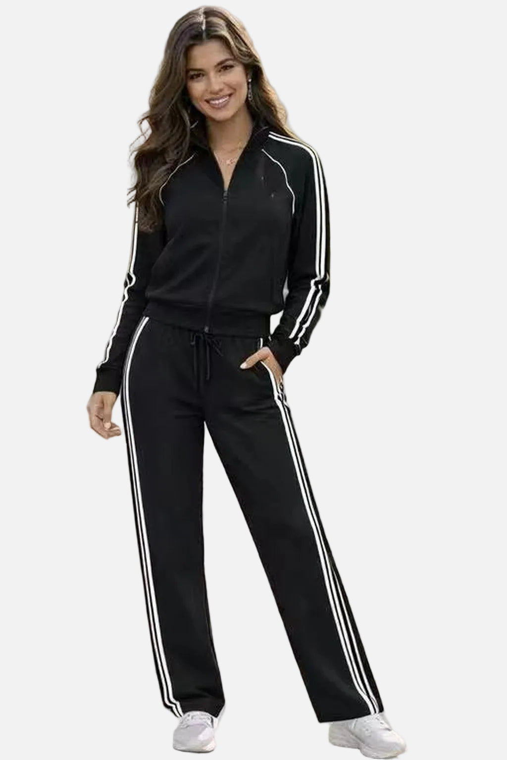 Two-piece Tracksuit Set With Side Stripes (Sold in bundles of 6 pcs 2S-2M-2L)