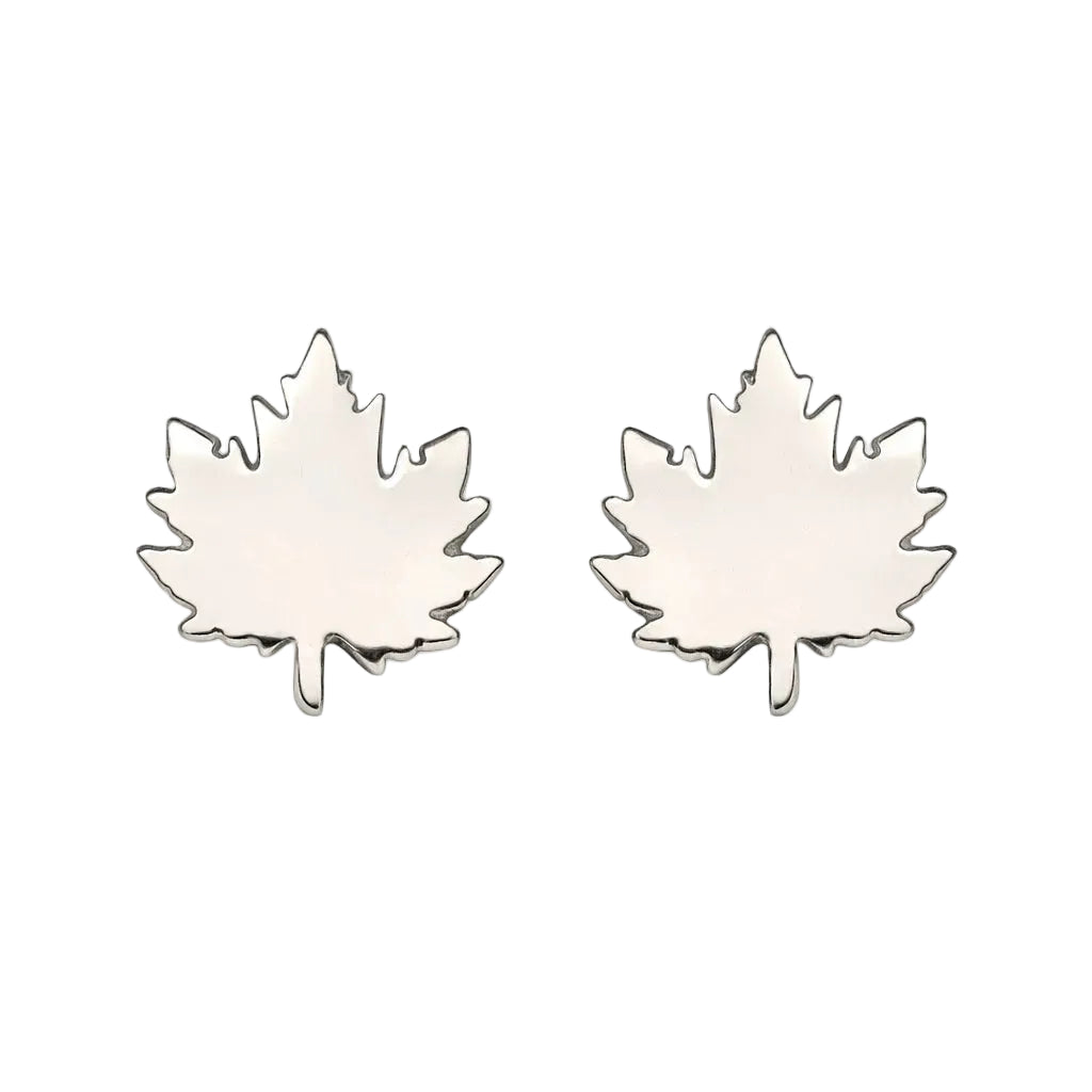 Maple Leaf Stainless Steel Stud Earrings (Pack of 5)