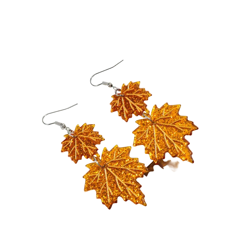 Pastoral Maple Leaf Acrylic Drop Earrings (Pack of 5)