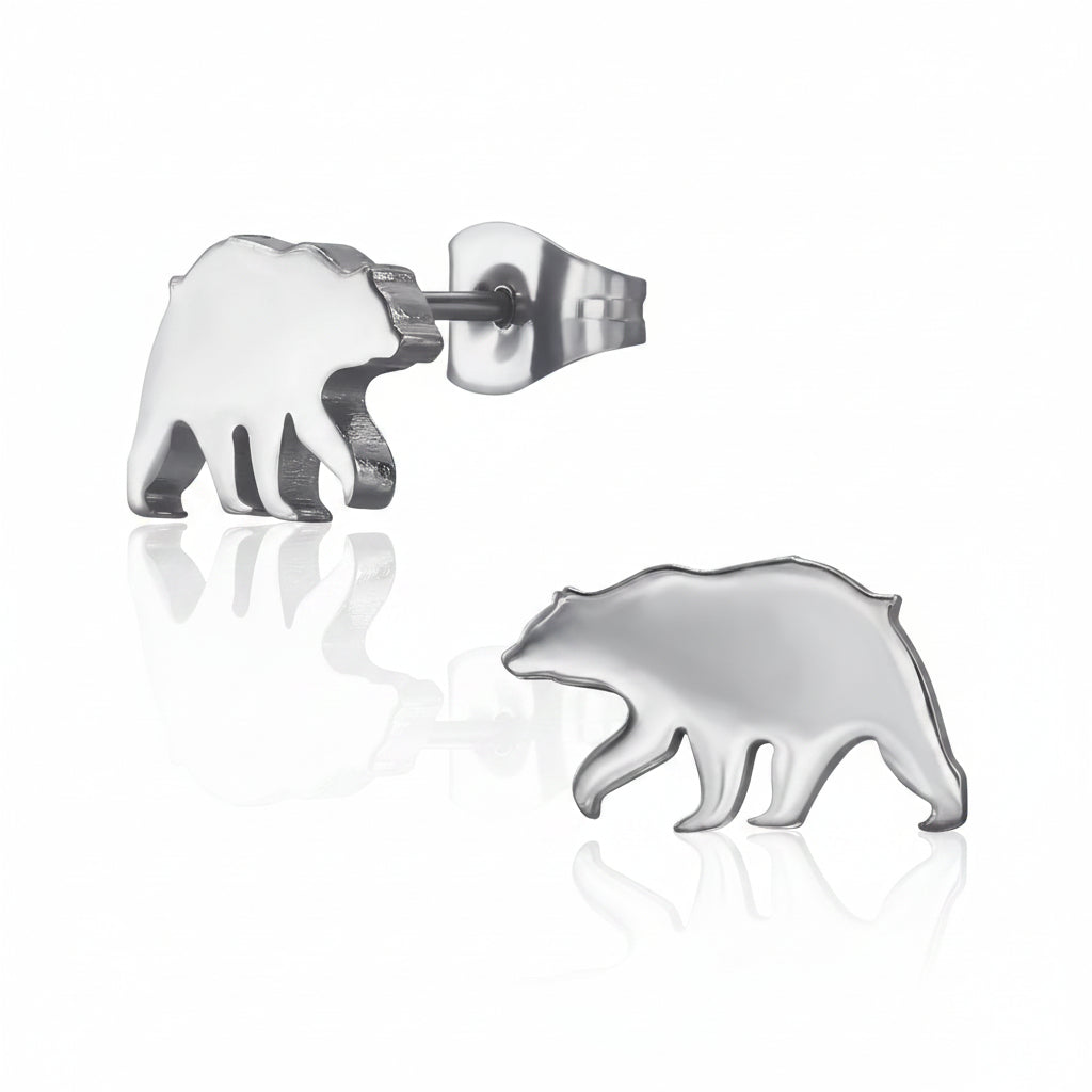 Polar Bear Stainless Steel Ear Studs