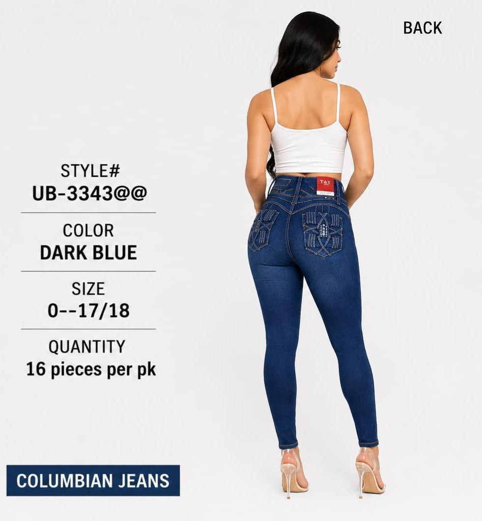 Colombian Skinny Jeans - Dark Blue (Pack of 16)