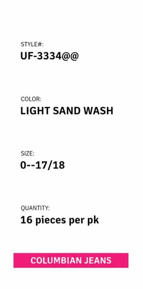 Colombian Skinny Jeans - Light Sand Wash (Pack of 16)