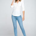 Henley 3/4 Sleeve Necked Blouse (Pack of 6)