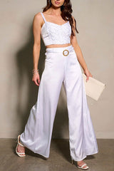 Sleeveless Crop Top & Wide Leg Pants 2pc. Set (Pack of 6)