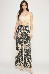 Pantalon droit froissé à imprimé floral (paquet de 6)