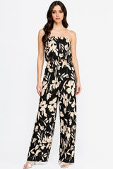 Floral Print Crinkle Off Shoulder Jumpsuit (Pack of 6)
