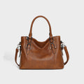 Structured Buckle Tote Bag - Tan