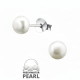 5mm Freshwater Pearl Sterling Silver Ear Studs with Silicone Butterfly Backs