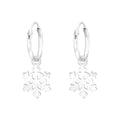 Sterling Silver Snowflake Hoop Earrings (Pack of 5)