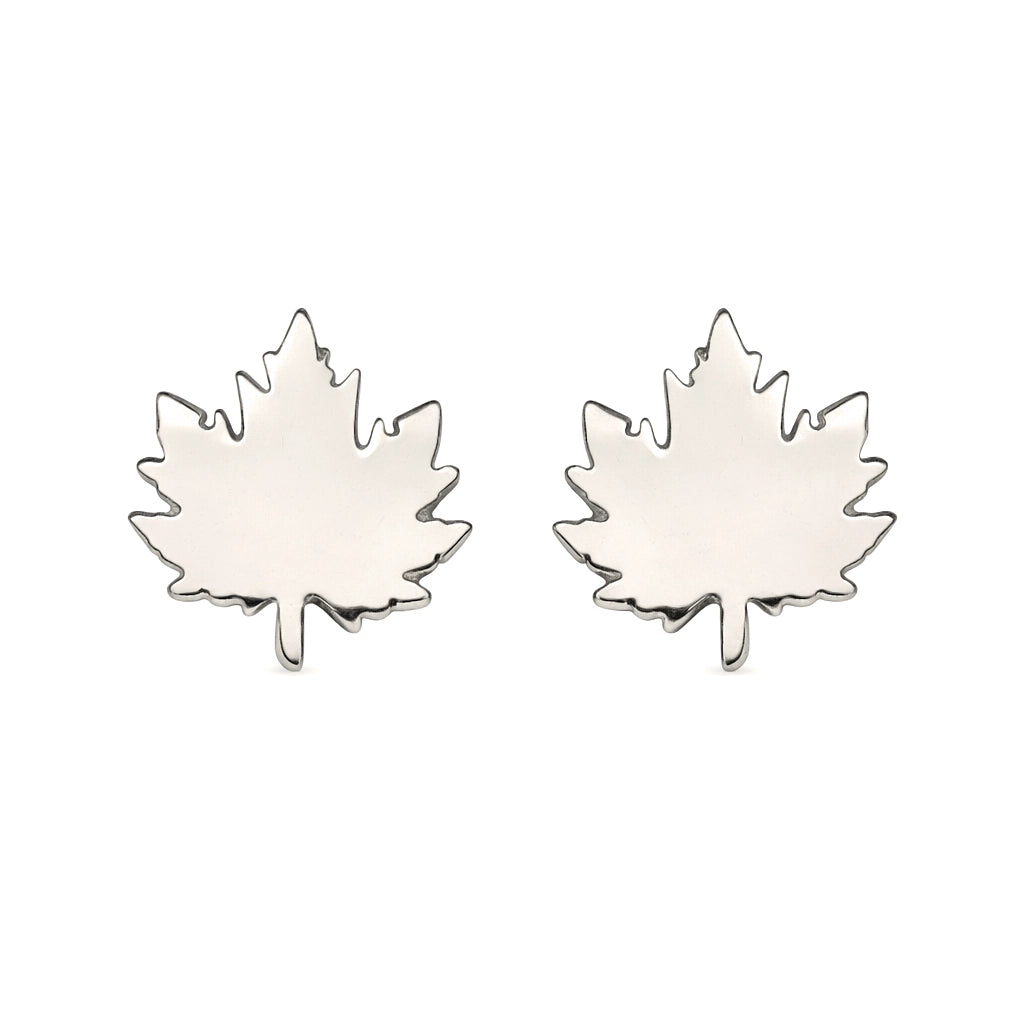 Maple Leaf Stainless Steel Stud Earrings (Pack of 5)