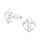 Silver Fleur de Lys Ear Studs (Pack of 5)