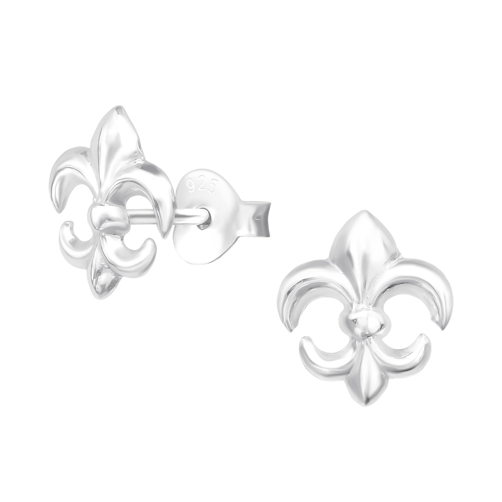 Silver Fleur de Lys Ear Studs (Pack of 5)