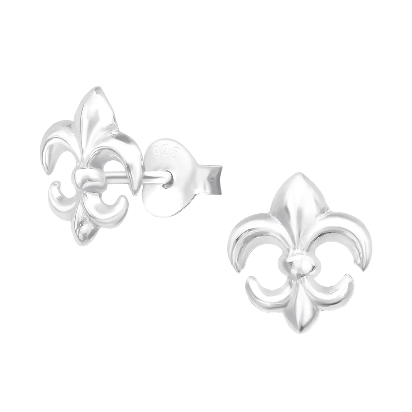 Silver Fleur de Lys Ear Studs (Pack of 3)