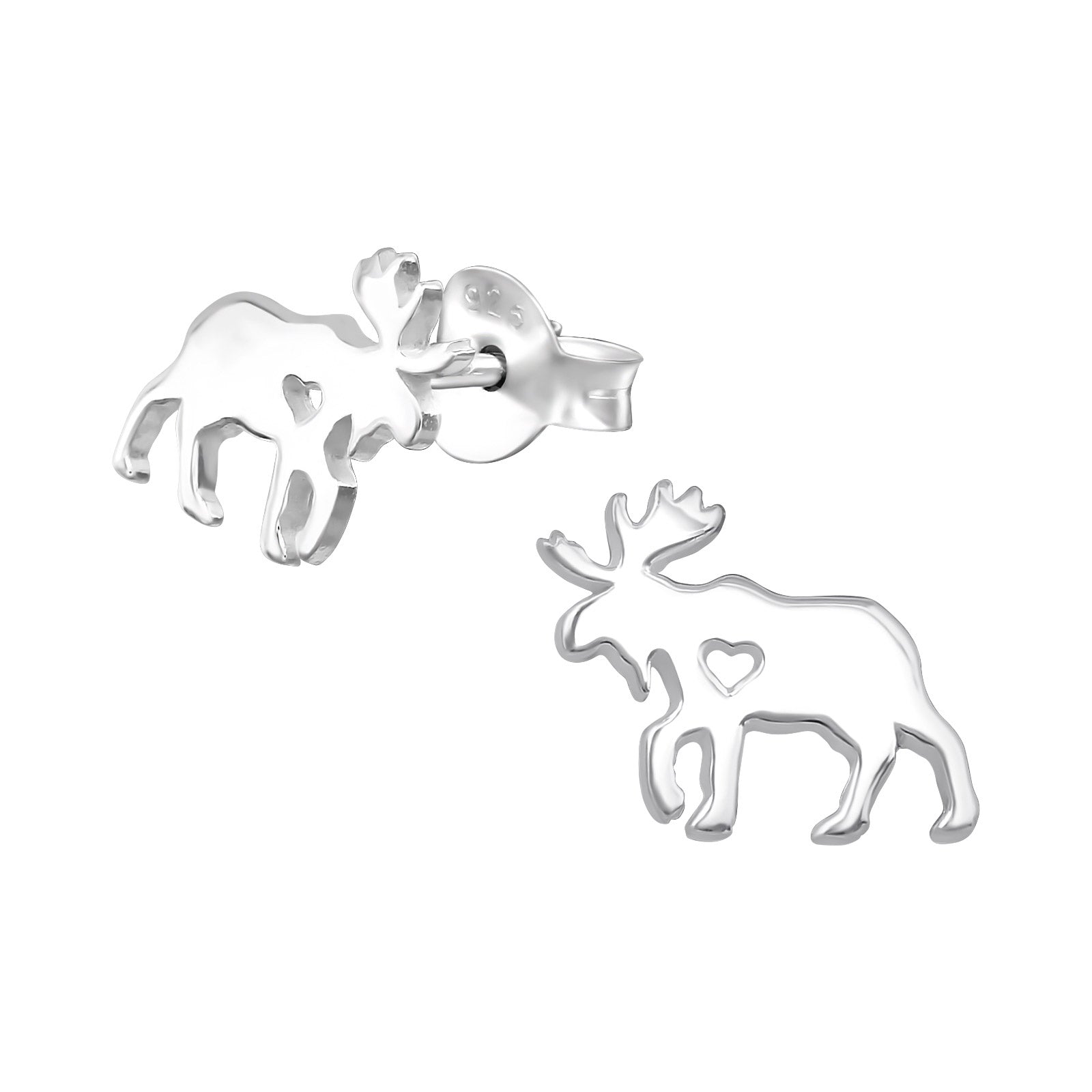 Sterling Silver Moose Ear Studs