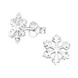 Silver Snowflake Ear Studs