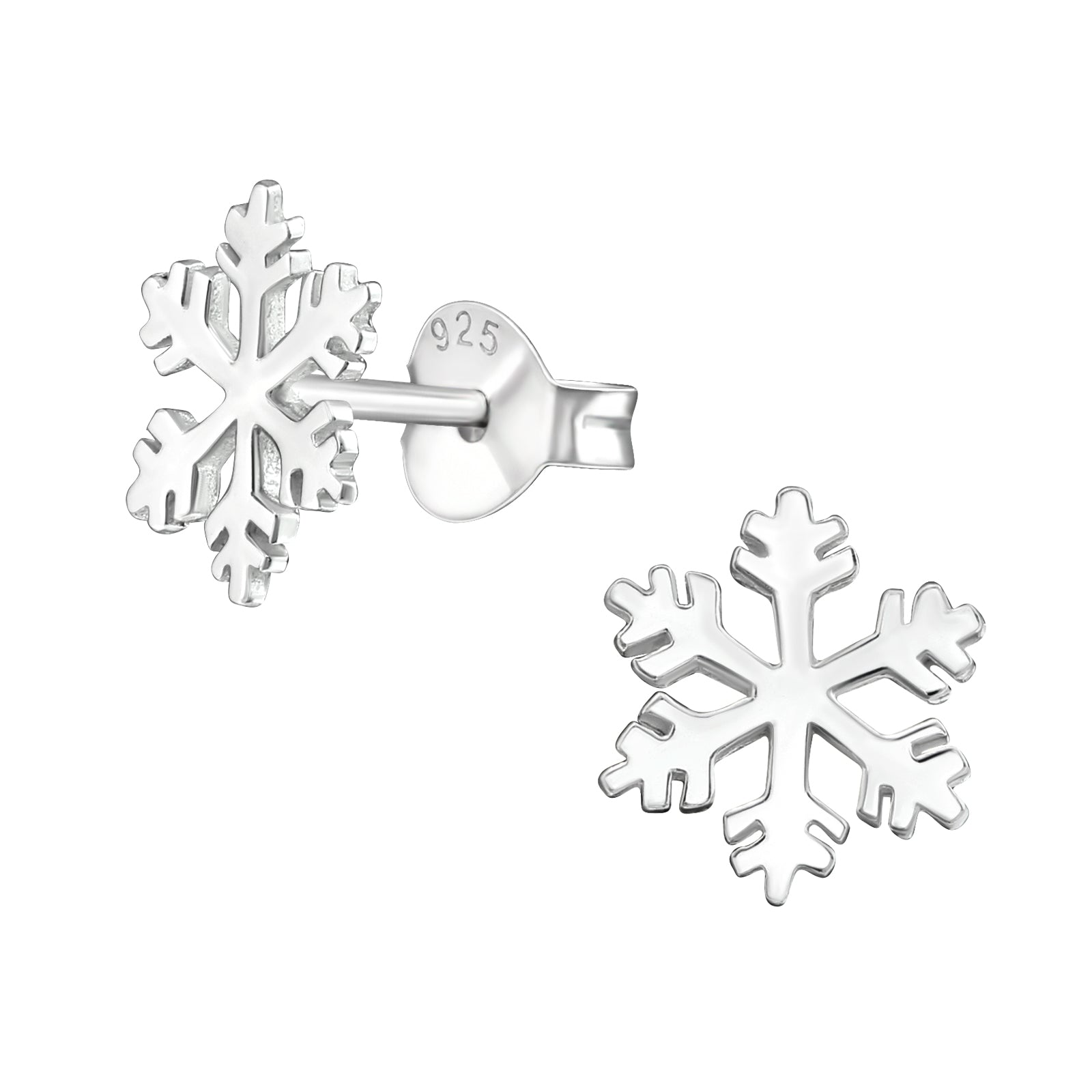 Silver Snowflake Ear Studs