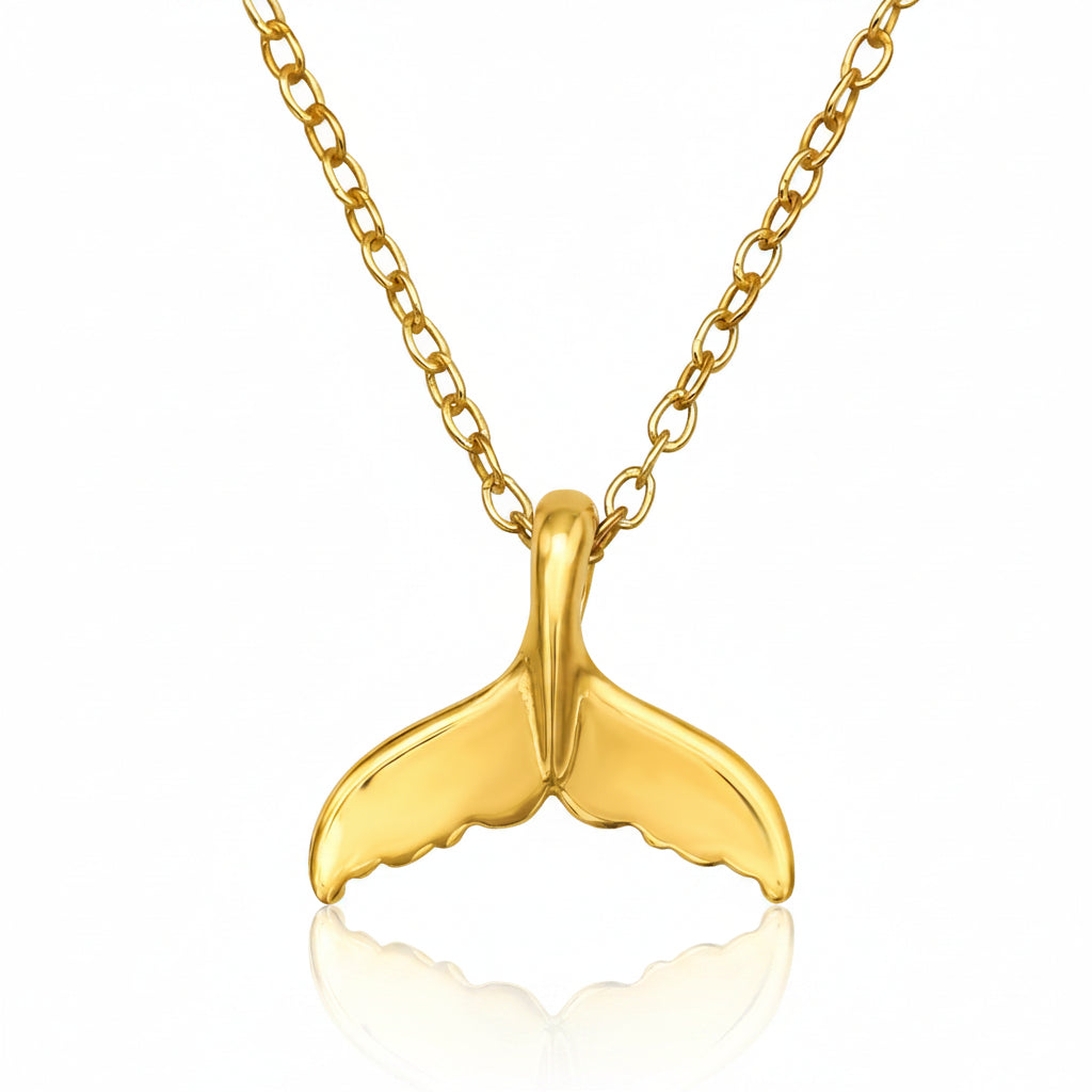 Gold Plated Whale's Tail Sterling Silver Necklace (Pack of 3)