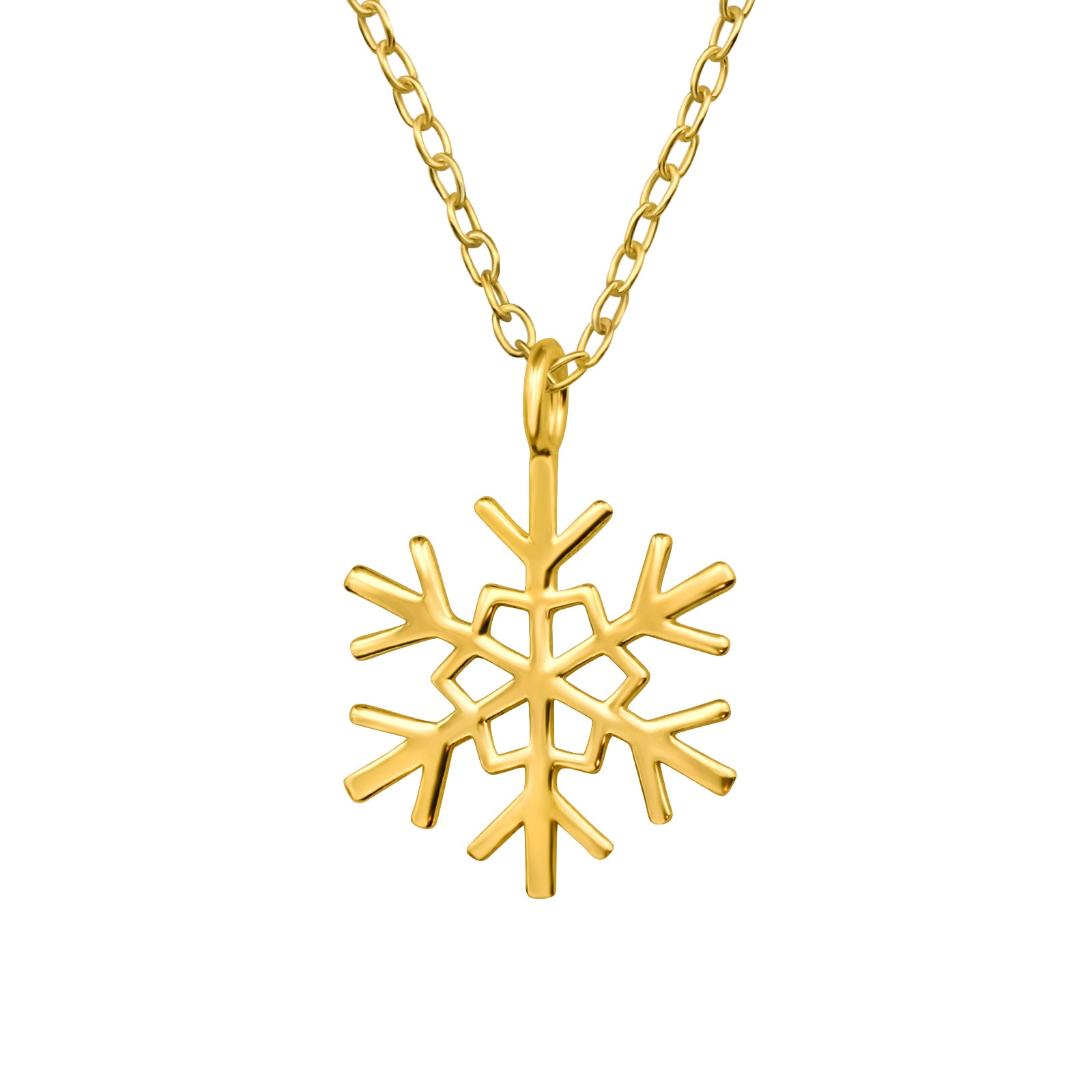 Gold Snowflake Sterling Silver Necklace (Pack of 2)