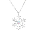 Snowflake Sterling Silver Necklace with Imitation Opal (Pack of 2)