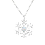 Snowflake Sterling Silver Necklace with Imitation Opal (Pack of 2)
