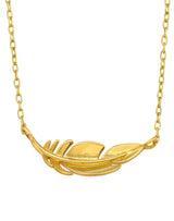 Gold Plated Feather Sterling Silver Necklace
