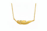 Gold Plated Feather Sterling Silver Necklace
