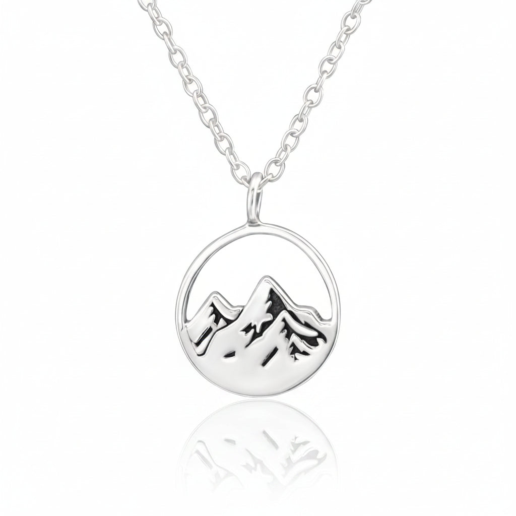 Mountain Circle Sterling Silver Necklace - Available in Silver or Gold Plated (Pack of 3)