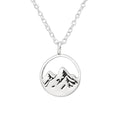 Mountain Circle Sterling Silver Necklace - Available in Silver or Gold Plated