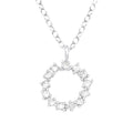 Silver Sparkling Circle Necklace with Cubic Zirconia