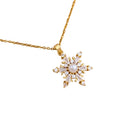 Titanium Steel Pearl Snowflake Necklace in gold