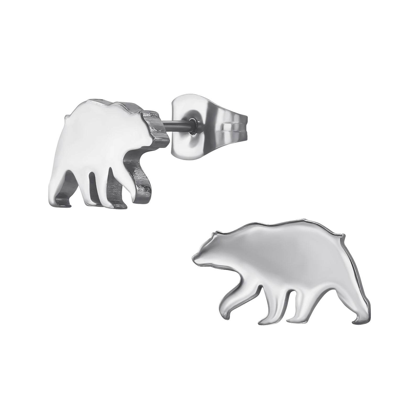 Polar Bear Stainless Steel Ear Studs