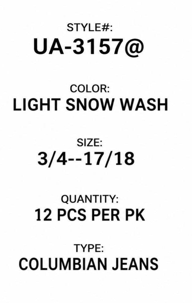 Colombian Skinny Jeans - Light Snow Wash (Pack of 12)