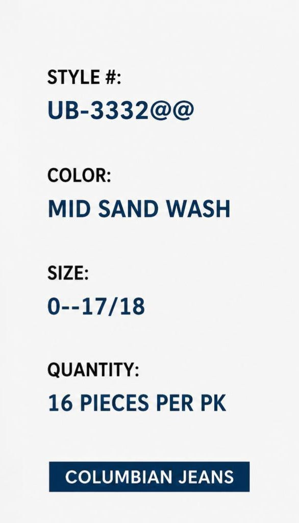 Colombian Skinny Jeans - Mid Sand Wash (Pack of 16)