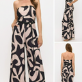 Abstract Print Strapless Jumpsuit