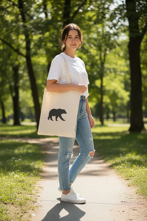 Black Bear Tote - Female Model