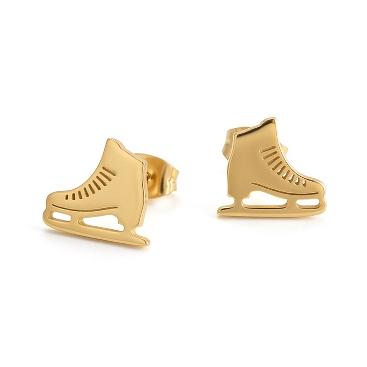 Ice Skate Stud Earrings – Stainless Steel (Pack of 3)