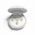Pearl & 18K White Gold Plated Jewellery Gift Set in Shell Gift Box
