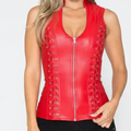 Red Lace-Up Vest - Color Corrected