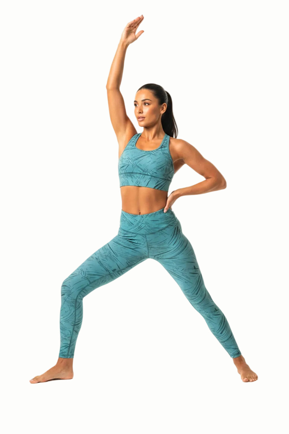 Teal Palm Print Yoga & Fitness Set (Pack of 6)